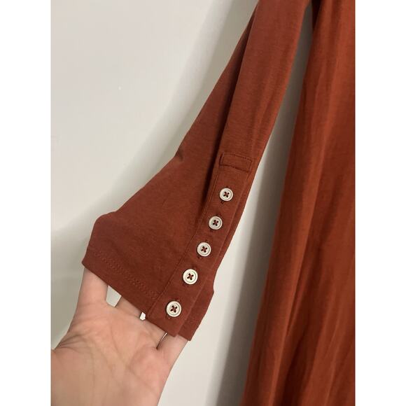 Soft Surroundings Jackie Jersey Knit Turtleneck Maxi Dress Womens XS Orange - Picture 5 of 7